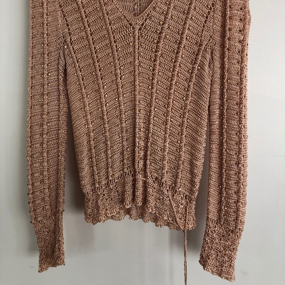 Vintage Marisa Stein 1970s Sweater Wooden Beads - Picture 2 of 11